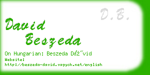 david beszeda business card